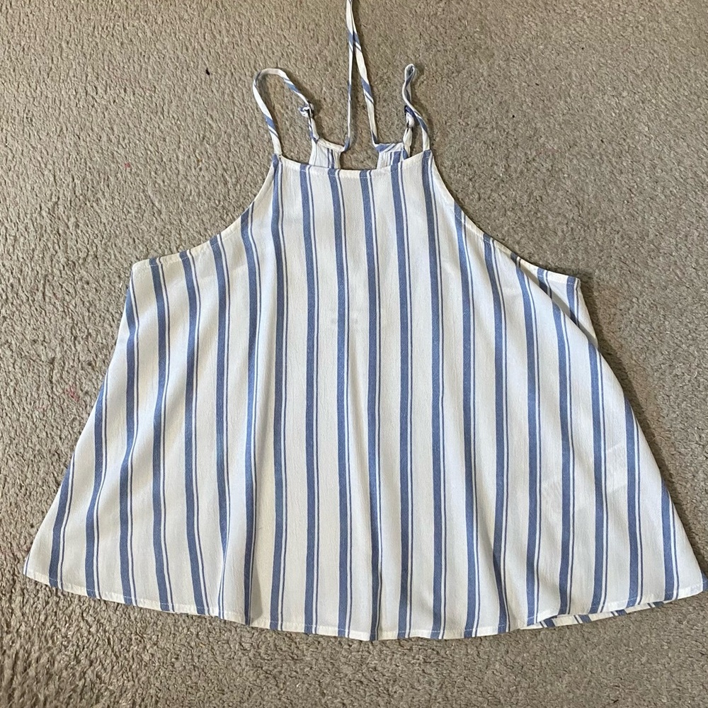 Hollister Blue and White Striped Camisole